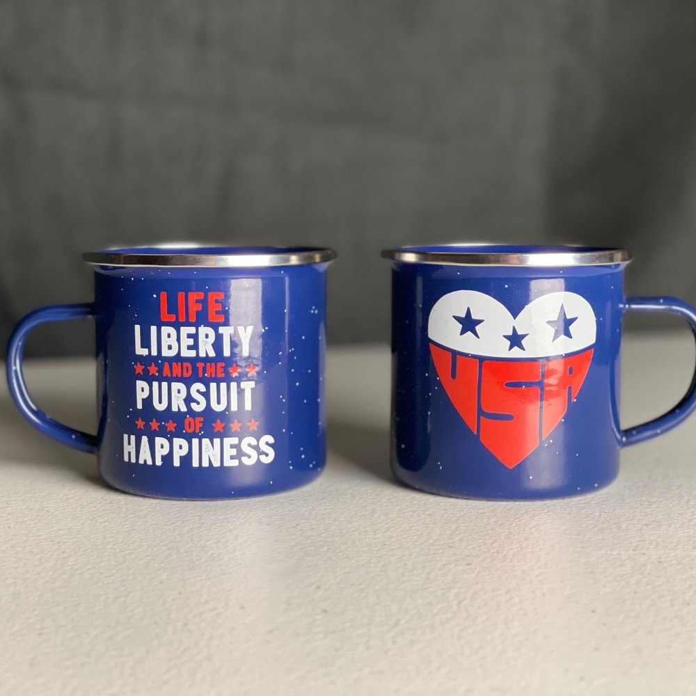 Patriotic Camping Mug Set of 2